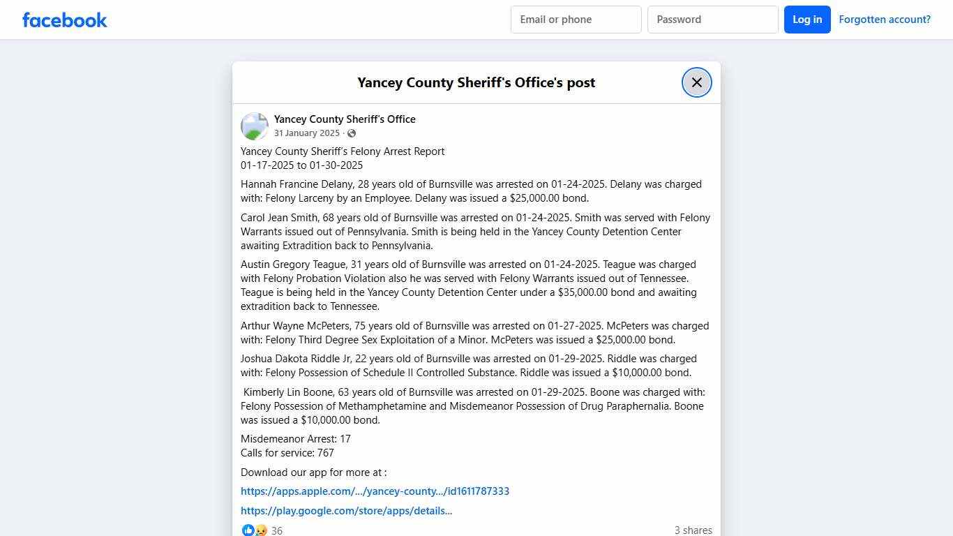 Yancey County Sheriff’s... - Yancey County Sheriff's Office Facebook