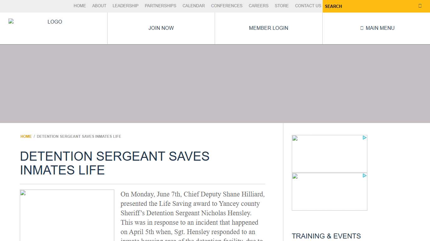 Detention Sergeant Saves Inmates Life NATIONAL SHERIFFS’ ASSOCIATION