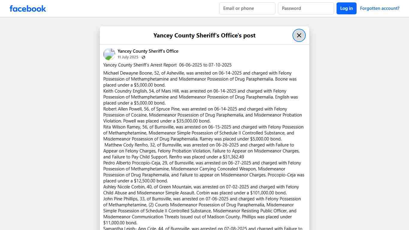 Yancey County Sheriff’s... - Yancey County Sheriff's Office Facebook